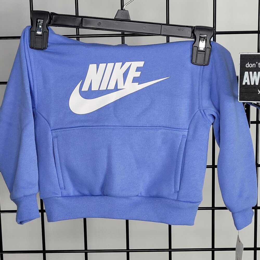 Nike Kids Blue Sweatshirt with White Logo - Cozy & Sporty Look for Active Kids